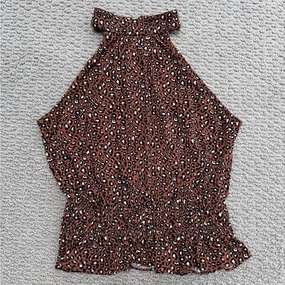 Express Brown Leopard Print Blouse